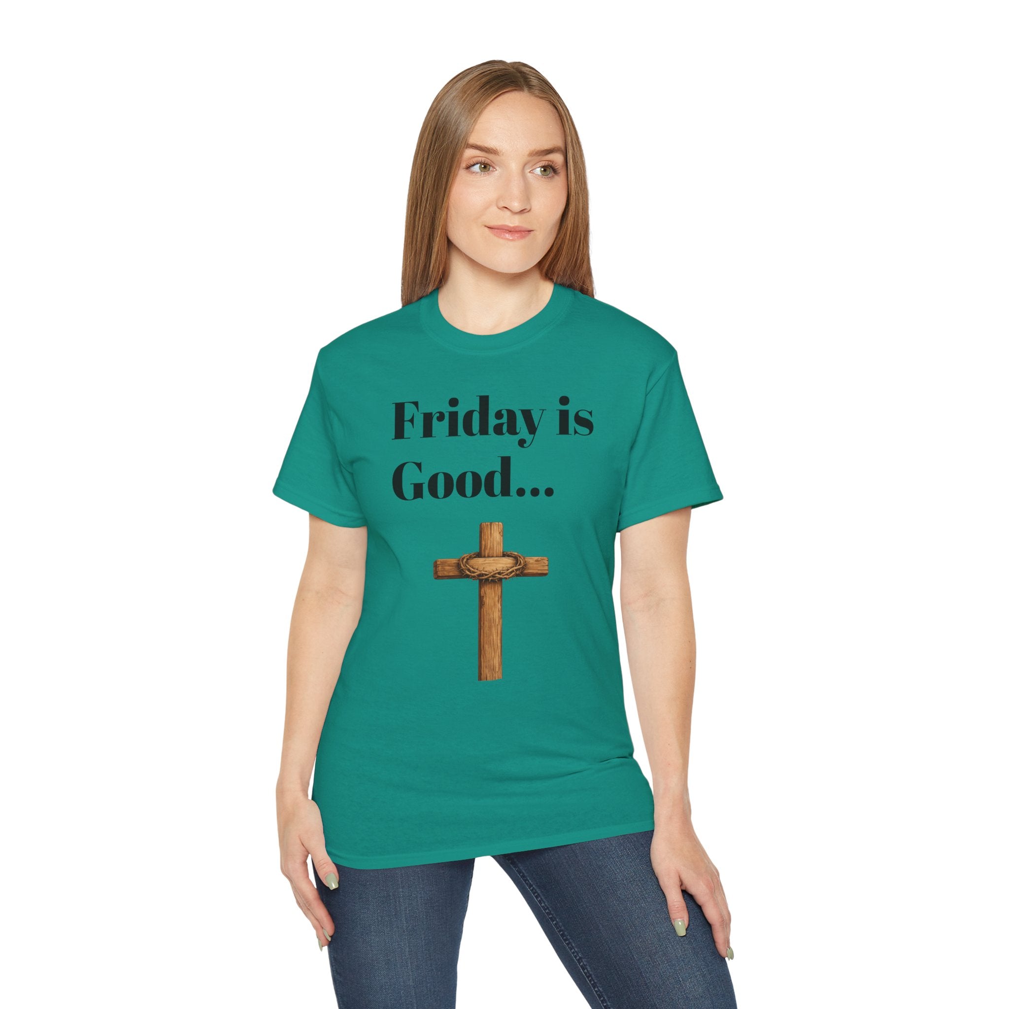 Friday Is Good Cross T‑Shirt — "Because Sunday Is Coming" Easter Christian Tee