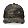 Camo Trucker Hat — "Isaiah 40:31 Woman" Embroidered Cap