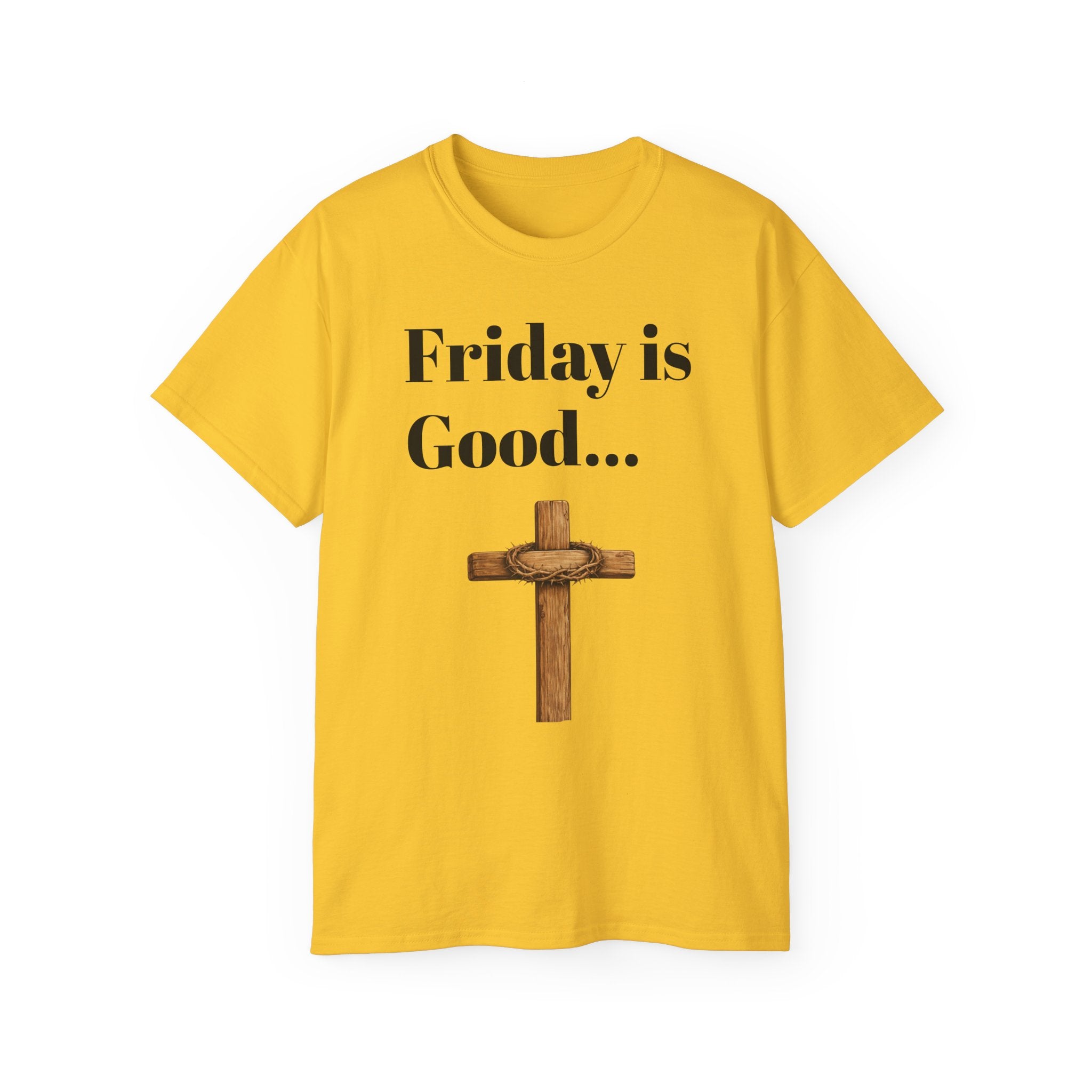 Friday Is Good Cross T‑Shirt — "Because Sunday Is Coming" Easter Christian Tee
