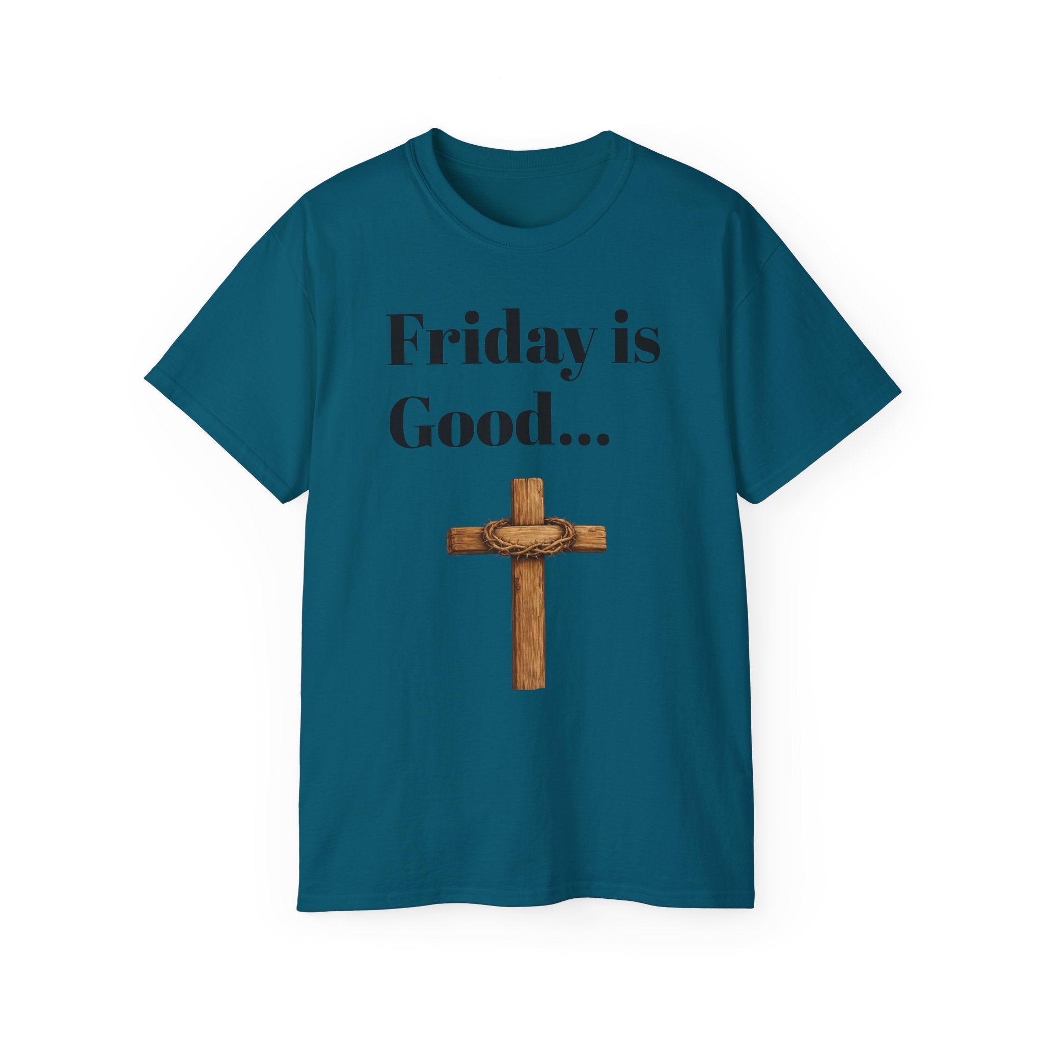 Friday Is Good Cross T‑Shirt — "Because Sunday Is Coming" Easter Christian Tee