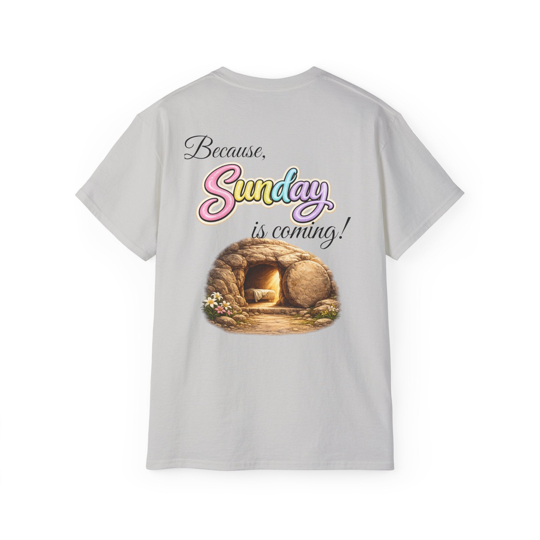 Friday Is Good Cross T‑Shirt — "Because Sunday Is Coming" Easter Christian Tee