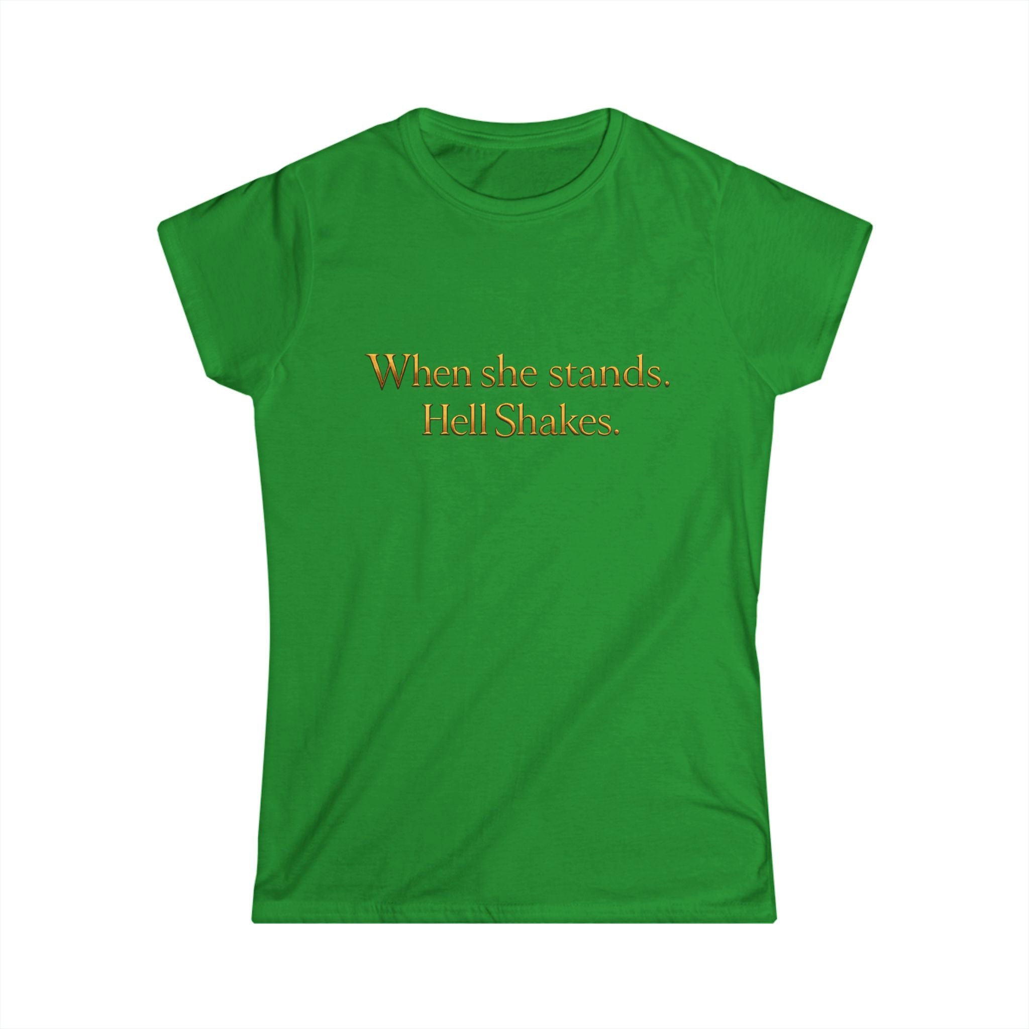 Christian Inspirational Tee — “When She Stands, Hell Shakes” / “For God Is Within Her”