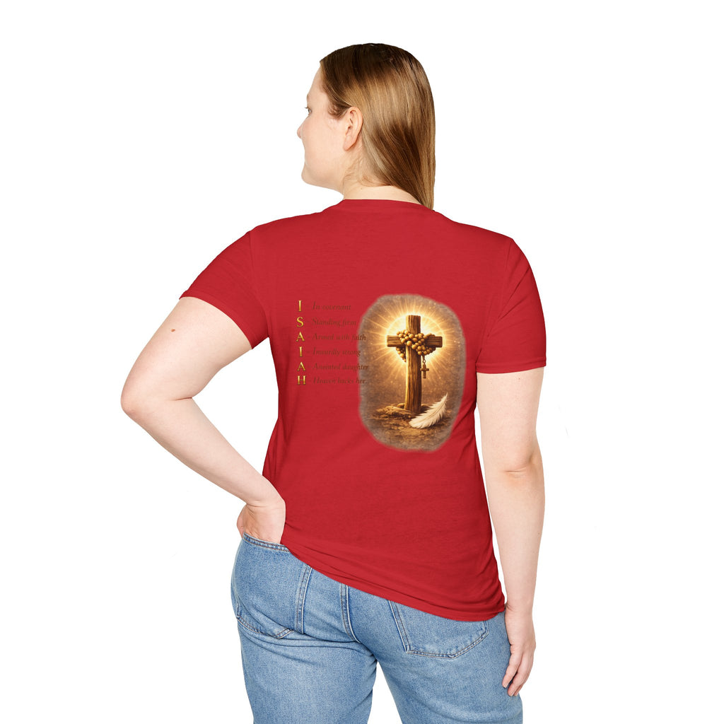 Isaiah 40:31 Woman T-Shirt — Feather & Floral Christian Faith Tee