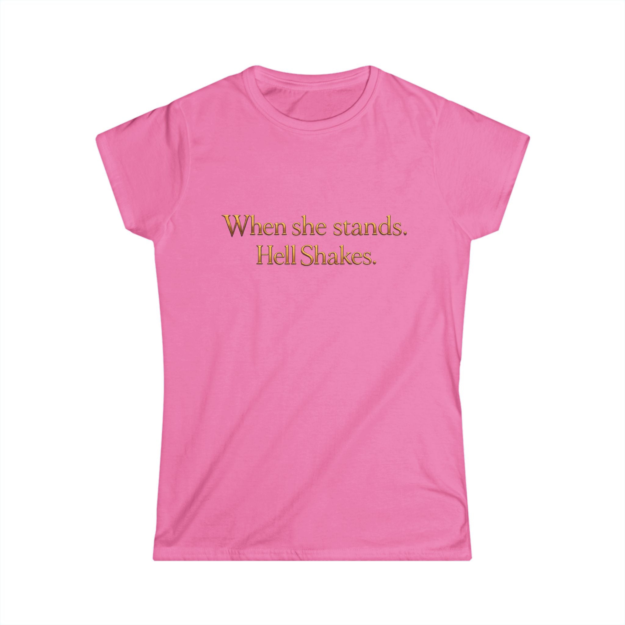 Christian Inspirational Tee — “When She Stands, Hell Shakes” / “For God Is Within Her”