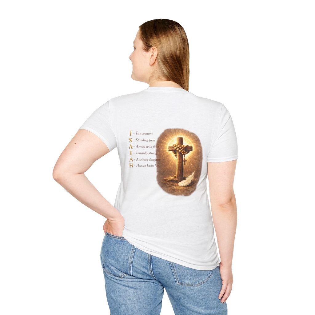Isaiah 40:31 Woman T-Shirt — Feather & Floral Christian Faith Tee