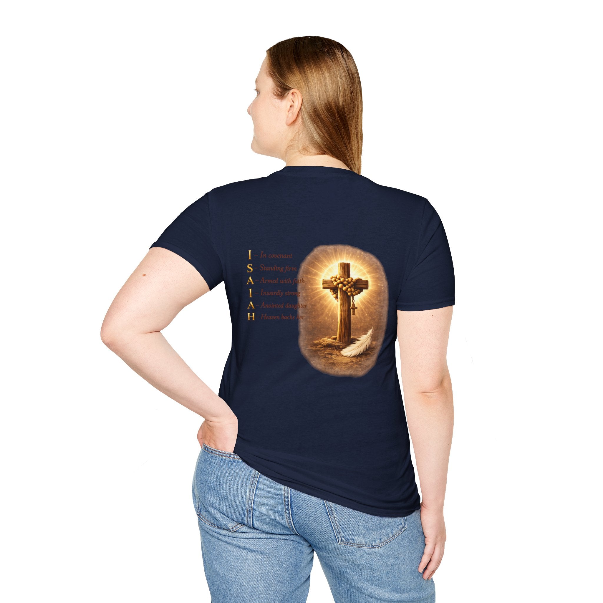 Isaiah 40:31 Woman T-Shirt — Feather & Floral Christian Faith Tee