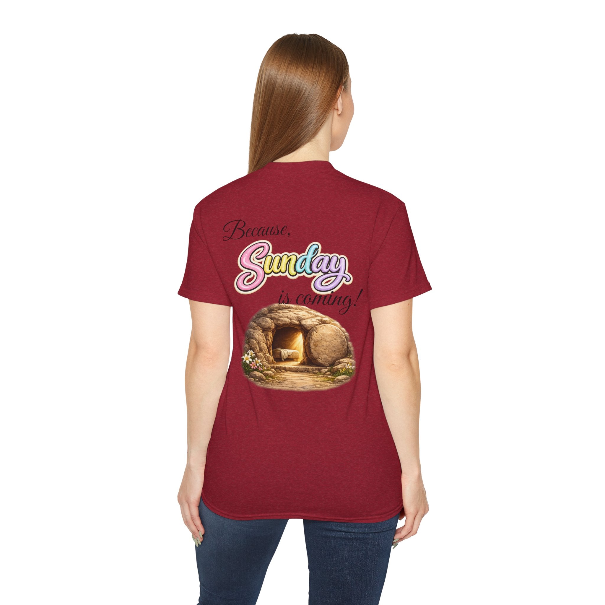 Friday Is Good Cross T‑Shirt — "Because Sunday Is Coming" Easter Christian Tee