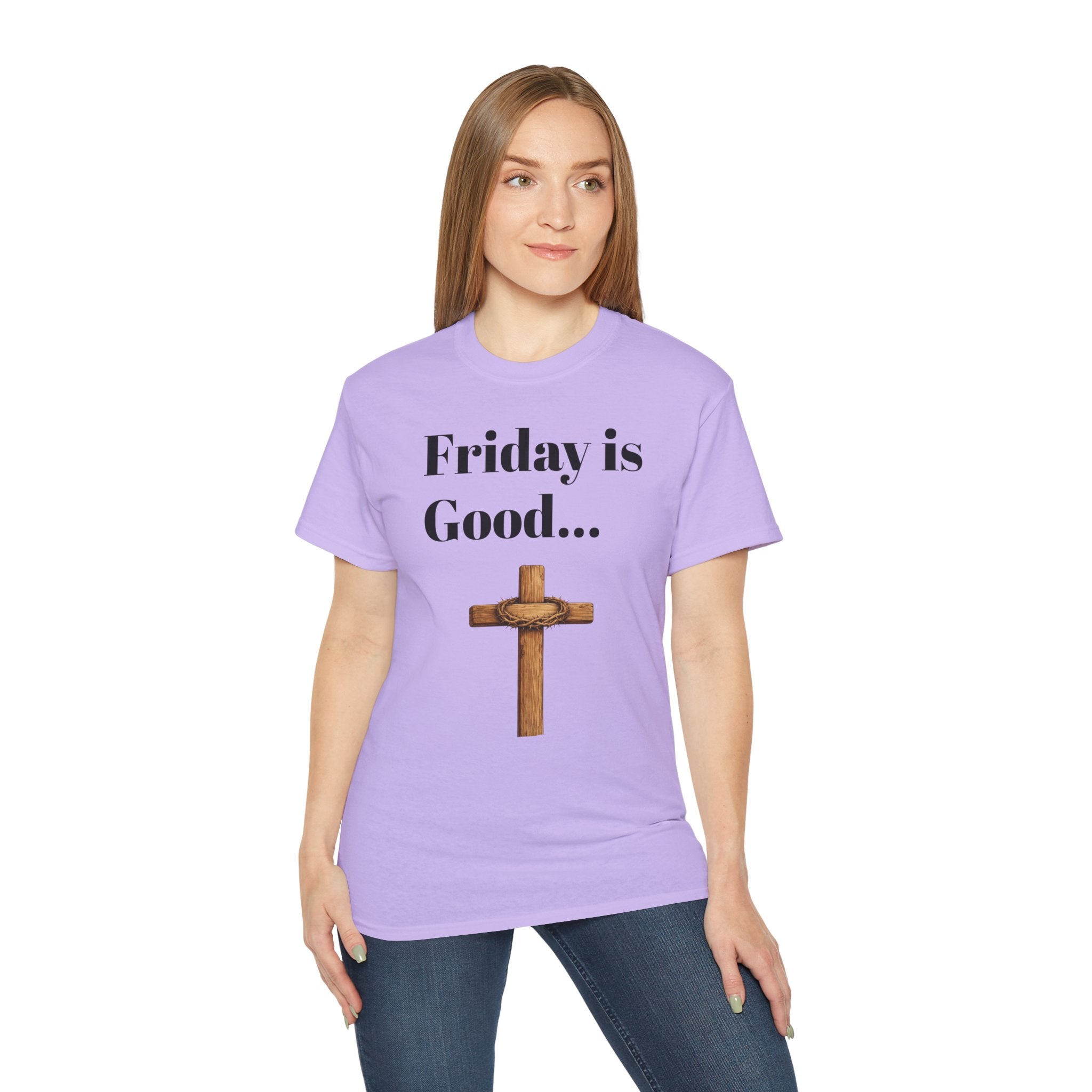 Friday Is Good Cross T‑Shirt — "Because Sunday Is Coming" Easter Christian Tee