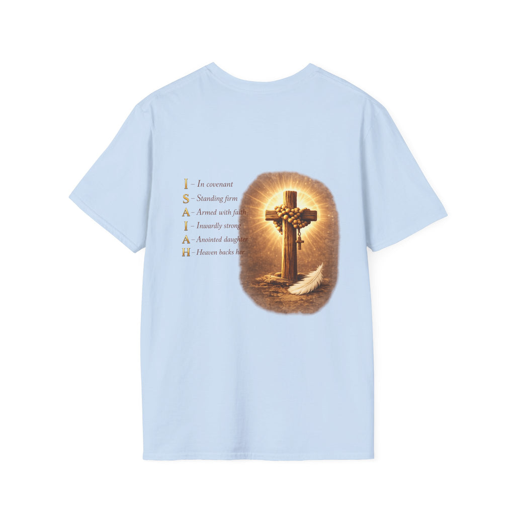 Isaiah 40:31 Woman T-Shirt — Feather & Floral Christian Faith Tee