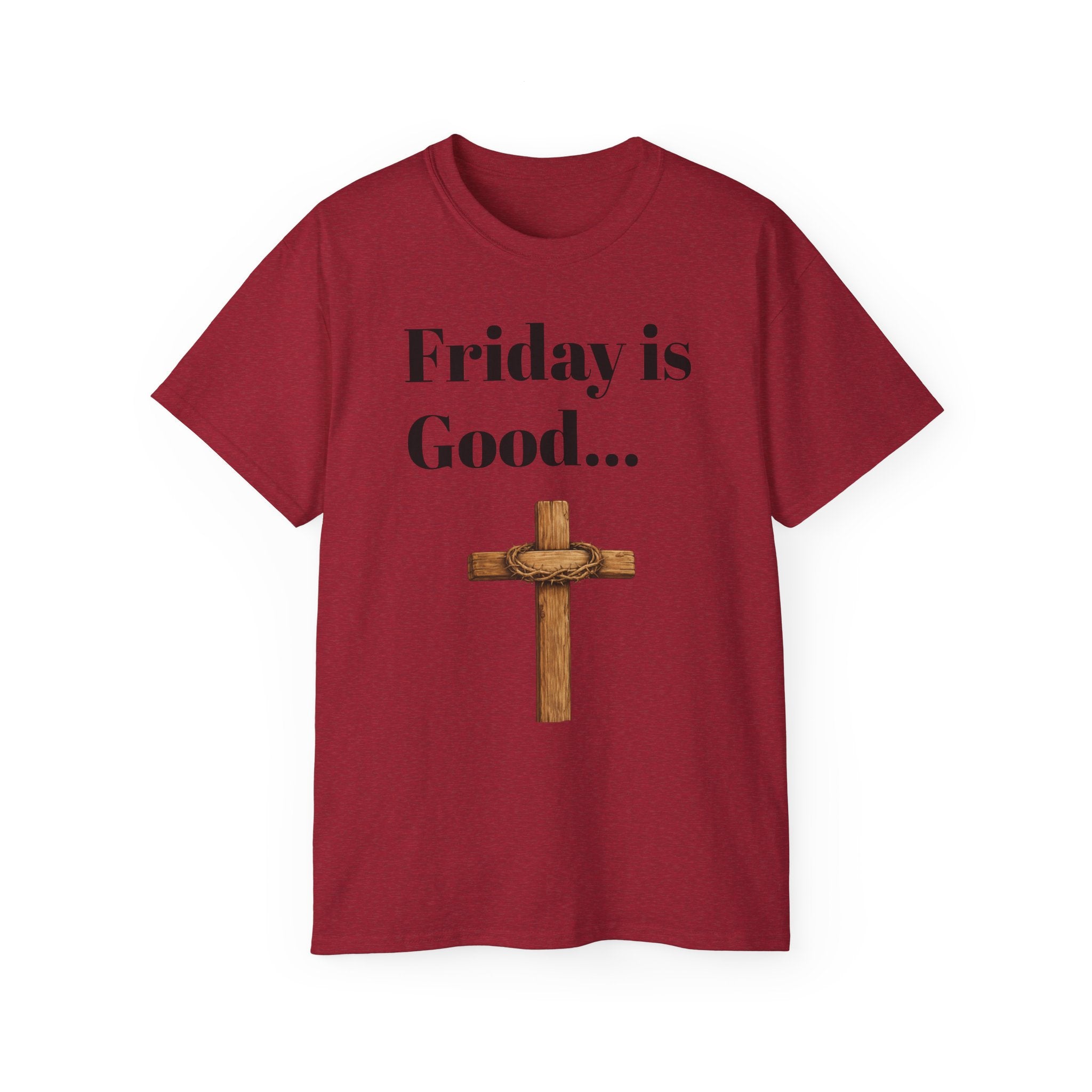 Friday Is Good Cross T‑Shirt — "Because Sunday Is Coming" Easter Christian Tee