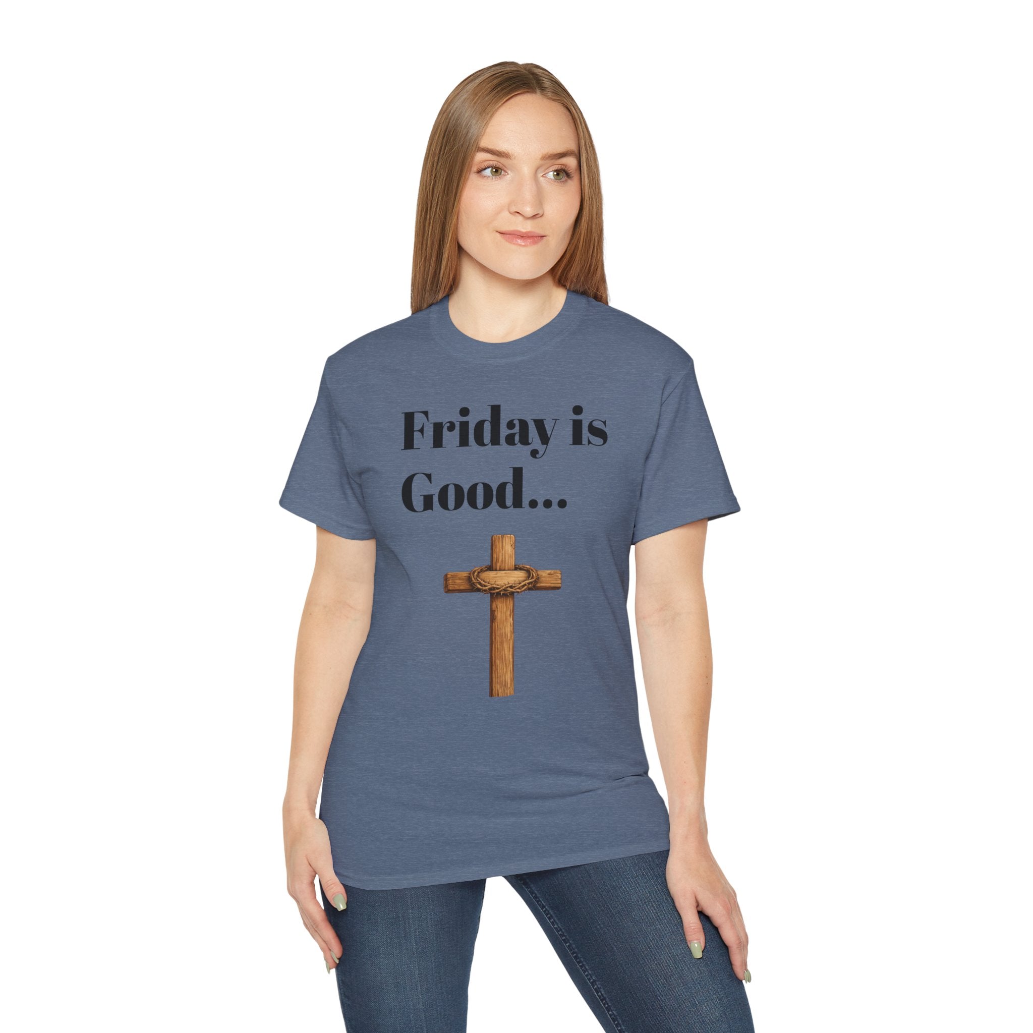 Friday Is Good Cross T‑Shirt — "Because Sunday Is Coming" Easter Christian Tee