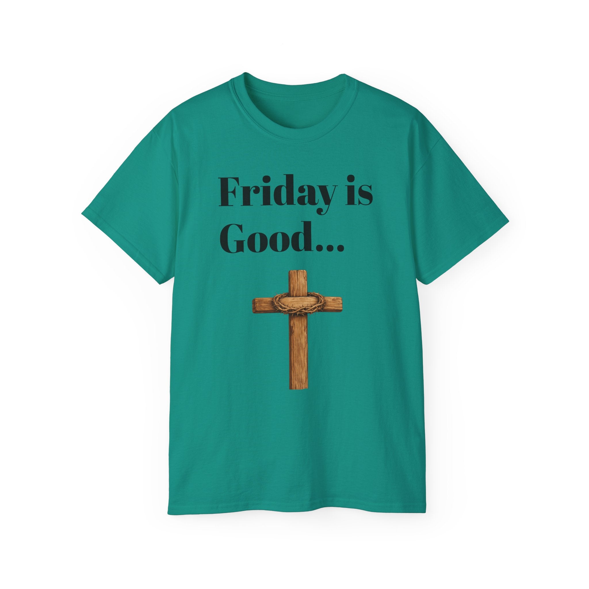 Friday Is Good Cross T‑Shirt — "Because Sunday Is Coming" Easter Christian Tee