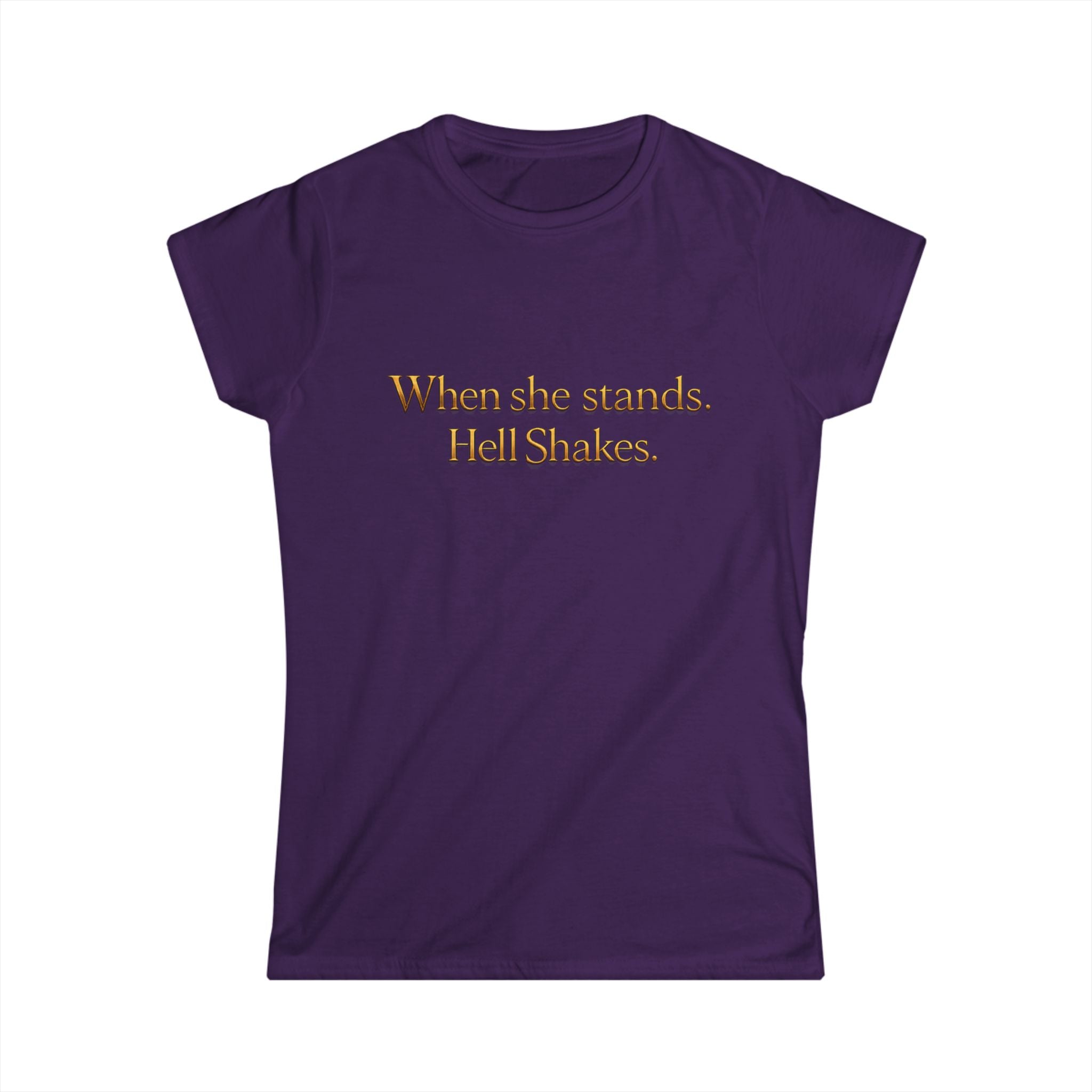 Christian Inspirational Tee — “When She Stands, Hell Shakes” / “For God Is Within Her”