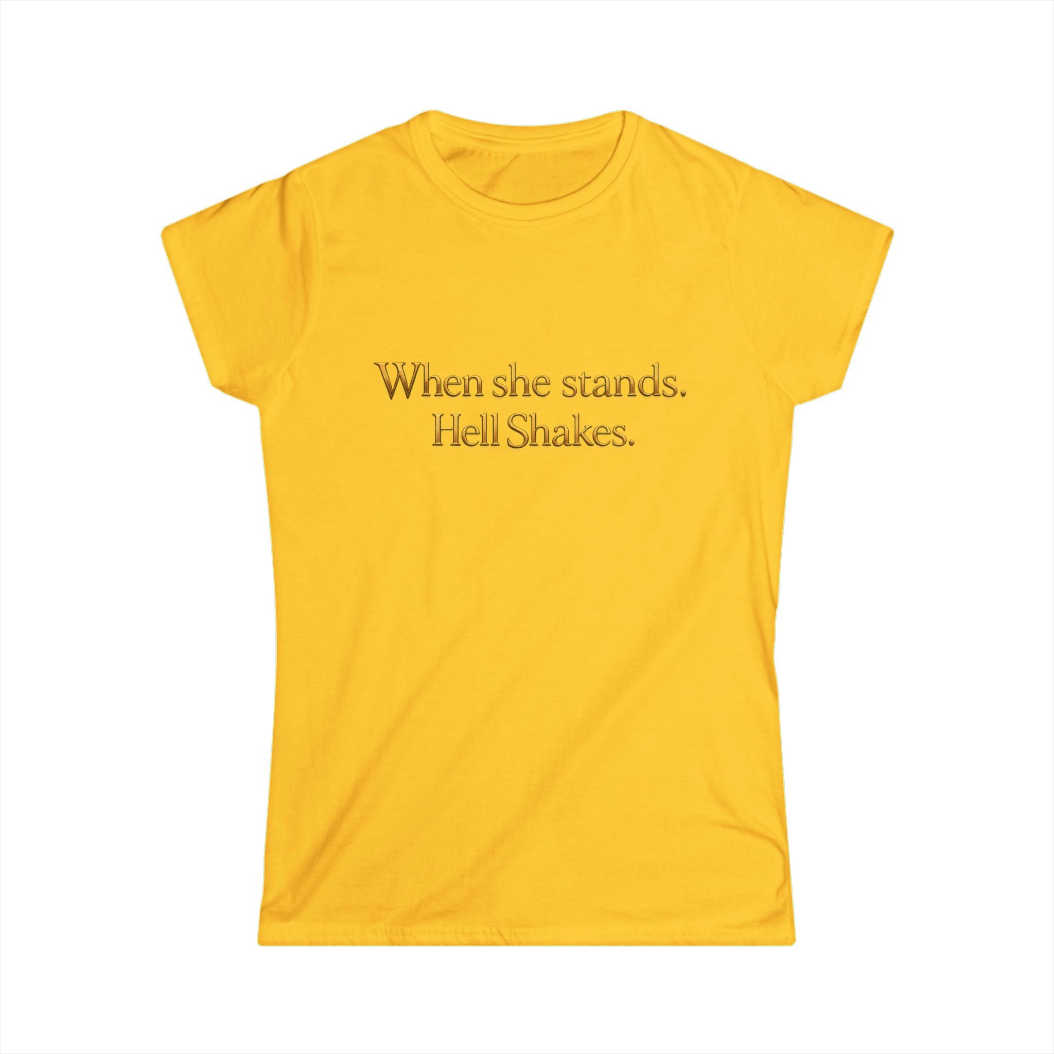Christian Inspirational Tee — “When She Stands, Hell Shakes” / “For God Is Within Her”