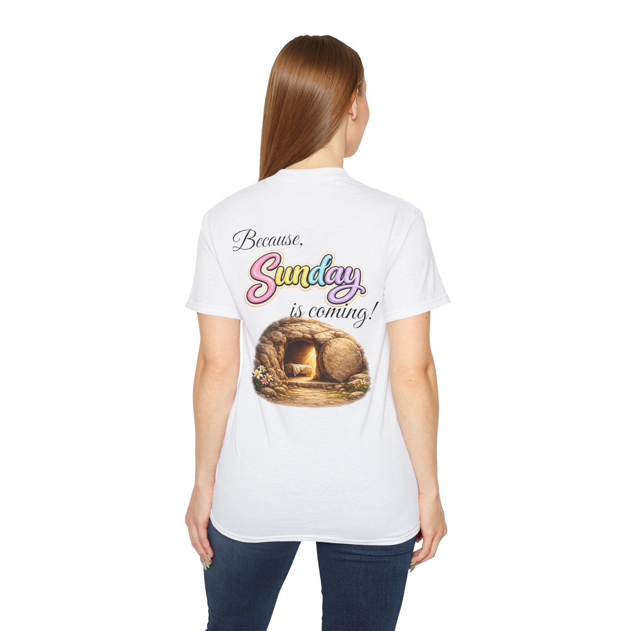 Friday Is Good Cross T‑Shirt — "Because Sunday Is Coming" Easter Christian Tee