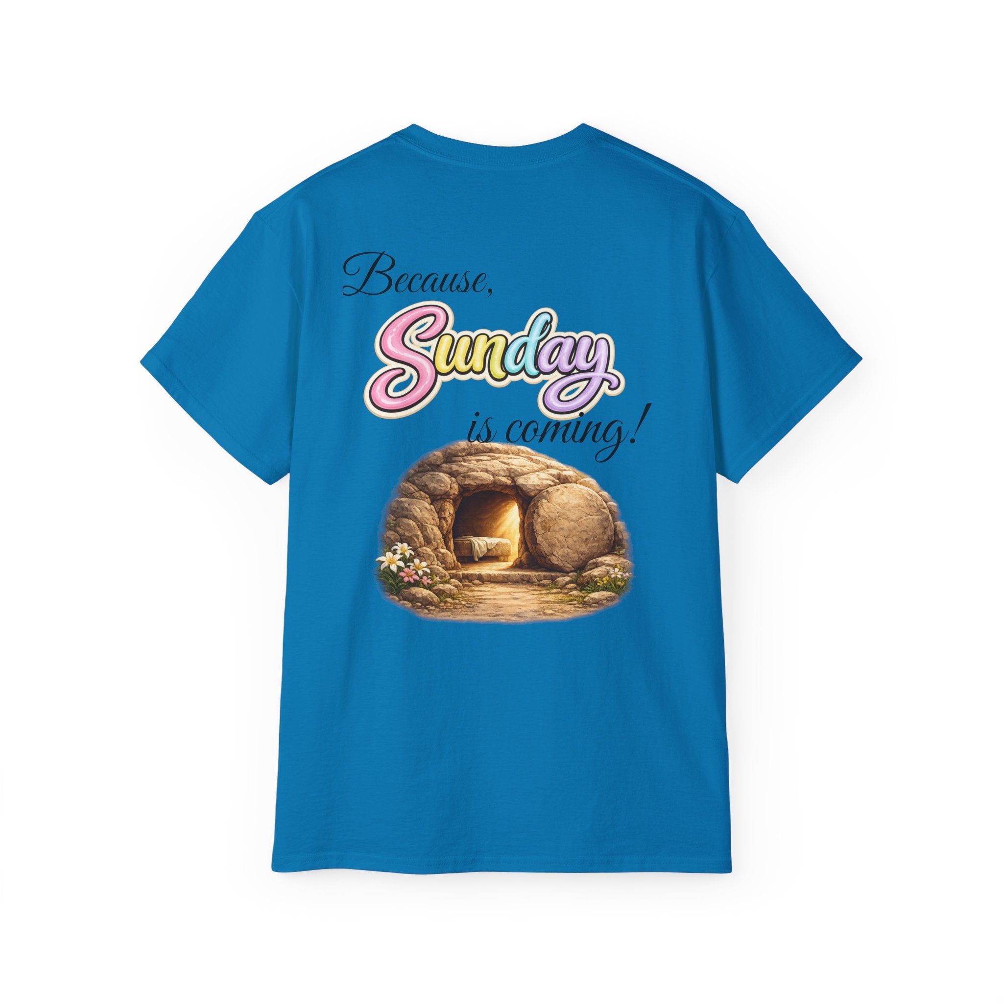 Friday Is Good Cross T‑Shirt — "Because Sunday Is Coming" Easter Christian Tee
