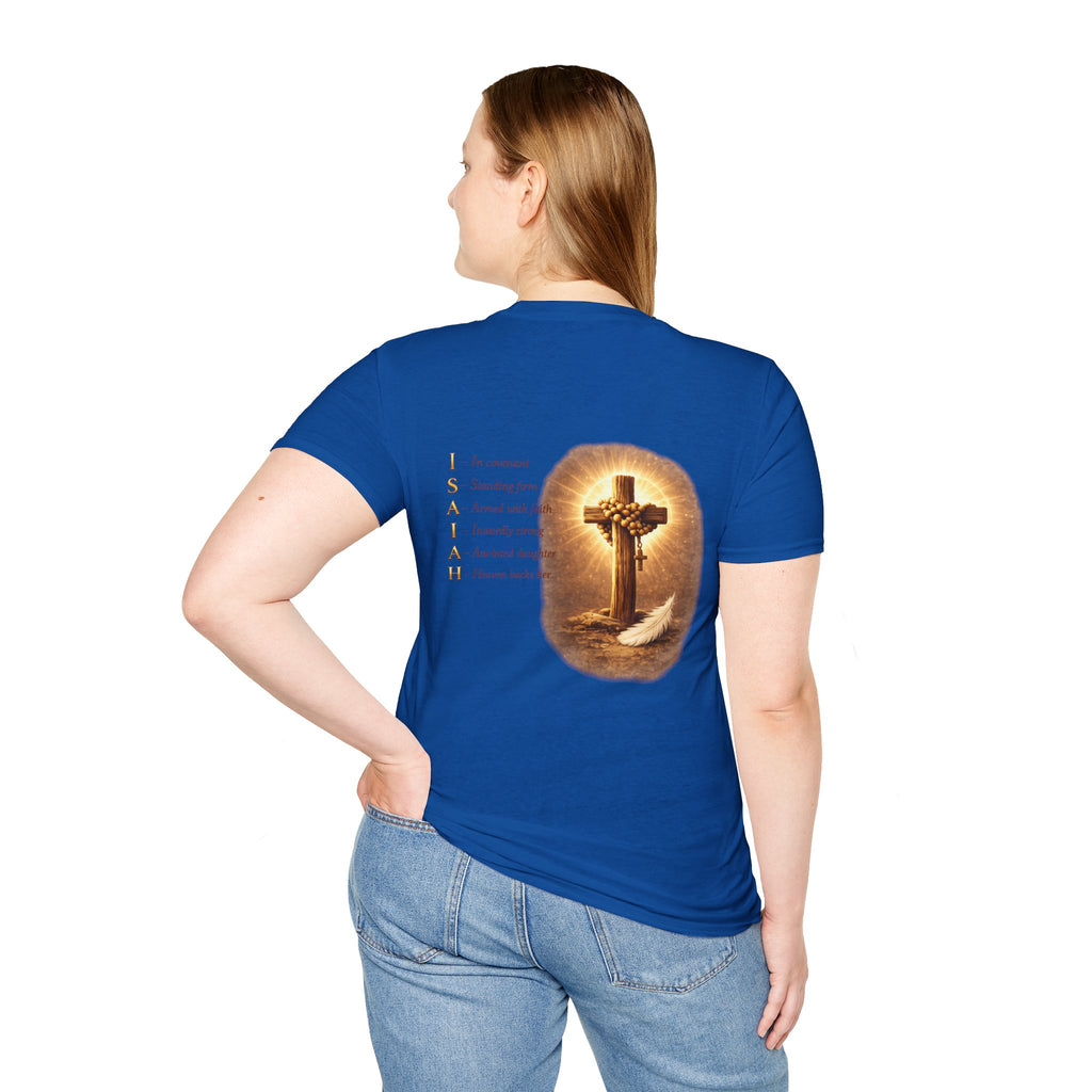 Isaiah 40:31 Woman T-Shirt — Feather & Floral Christian Faith Tee