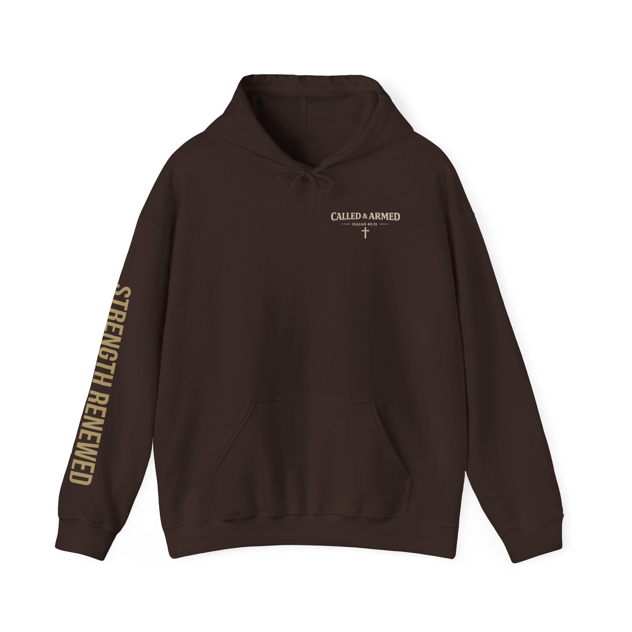 Christian Hoodie — "Because God I Endure" Cross & Bible Faith Pullover
