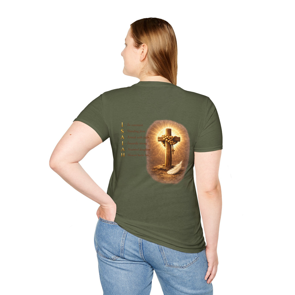 Isaiah 40:31 Woman T-Shirt — Feather & Floral Christian Faith Tee