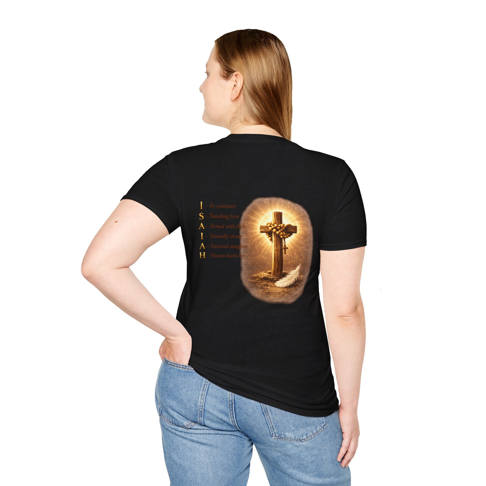 Isaiah 40:31 Woman T-Shirt — Feather & Floral Christian Faith Tee