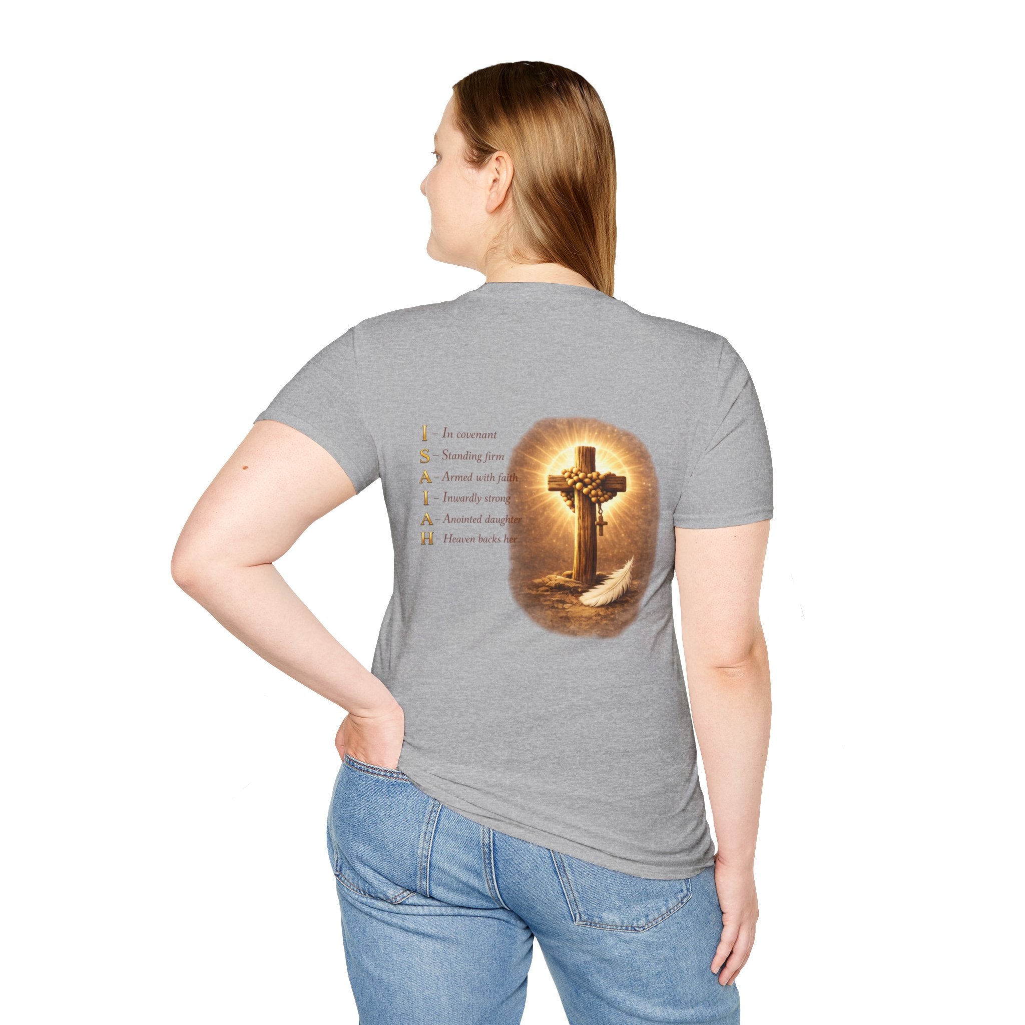 Isaiah 40:31 Woman T-Shirt — Feather & Floral Christian Faith Tee