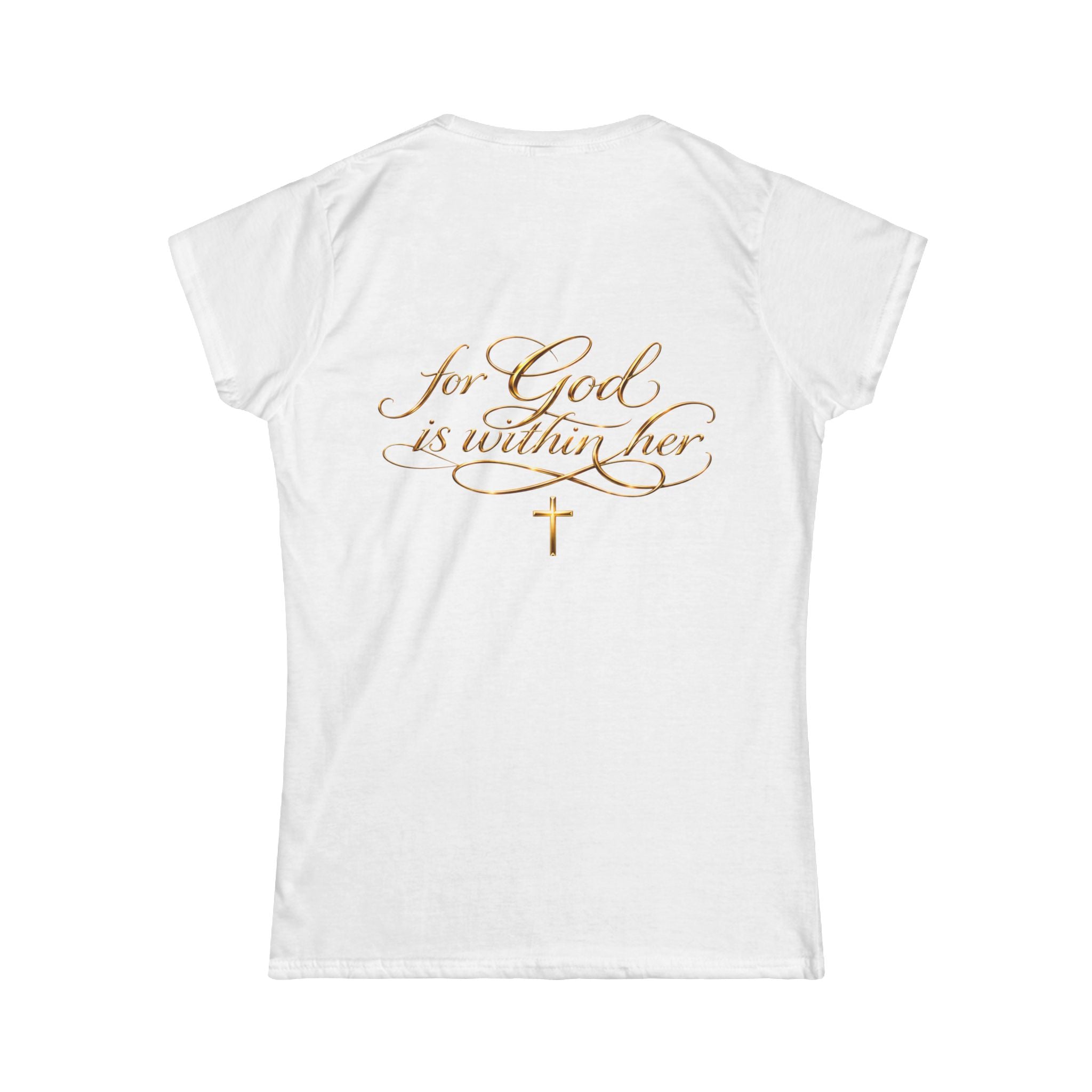 Christian Inspirational Tee — “When She Stands, Hell Shakes” / “For God Is Within Her”