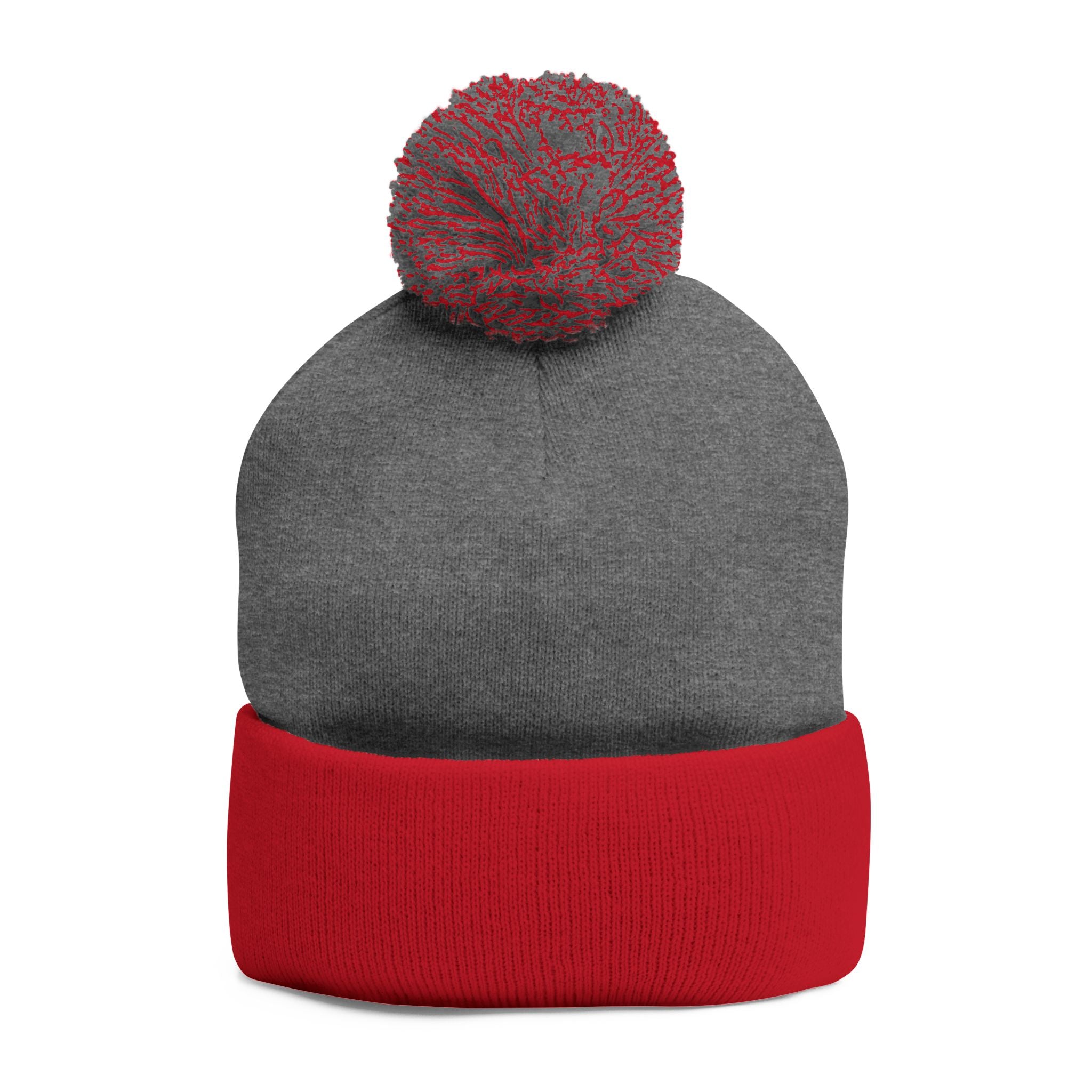 Prayer Warrior Pom-Pom Knit Cap — Embroidered Beanie Hat