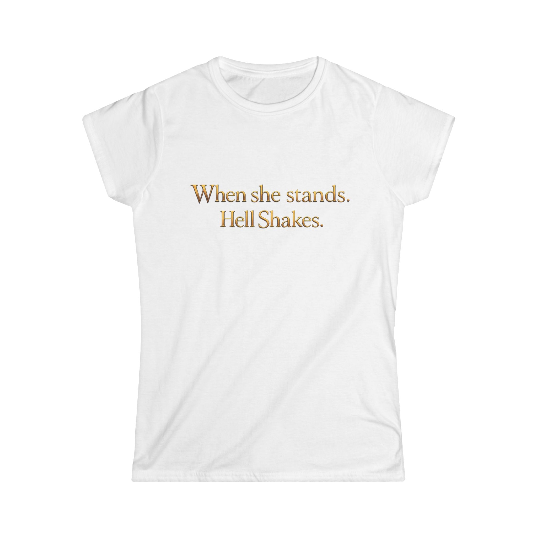 Christian Inspirational Tee — “When She Stands, Hell Shakes” / “For God Is Within Her”