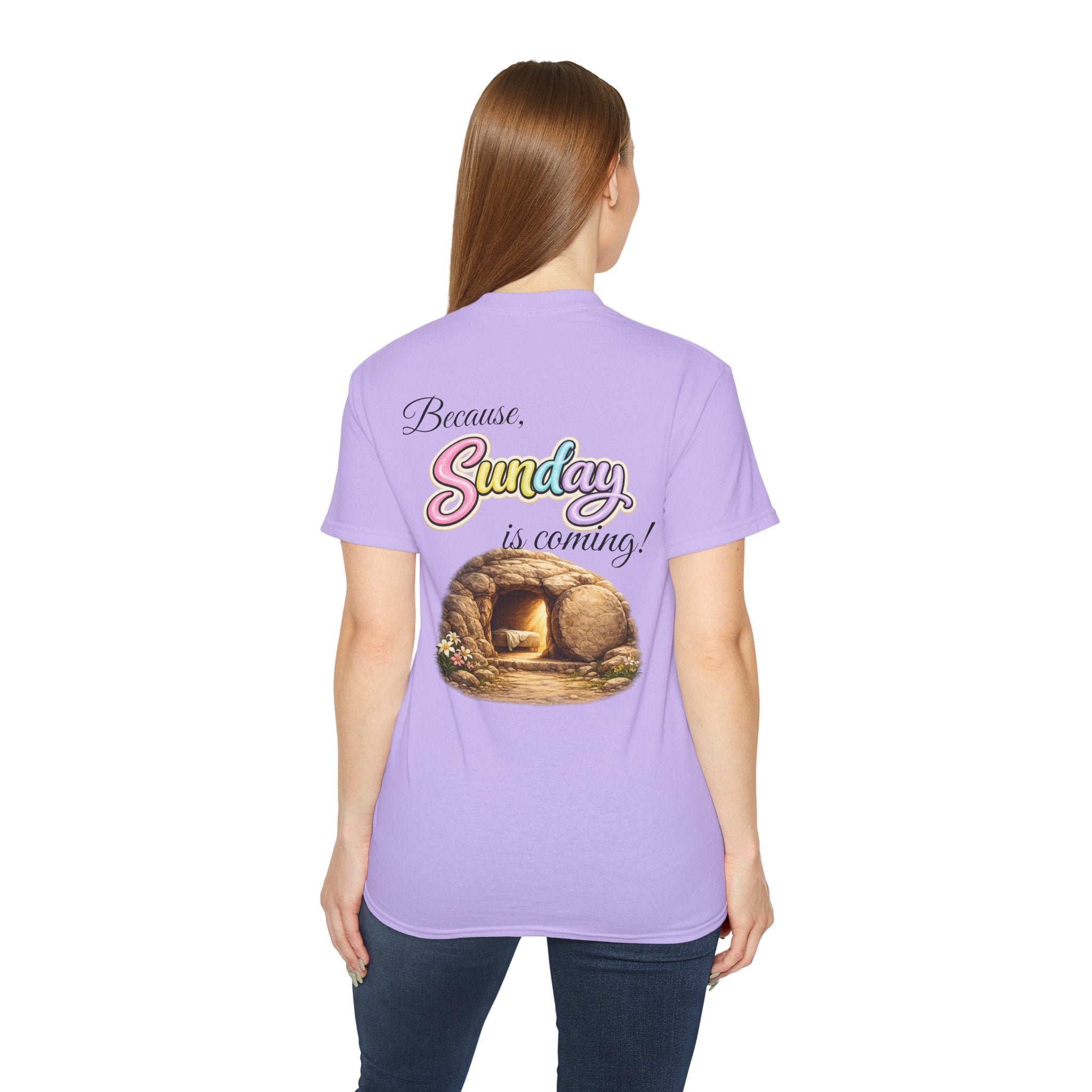 Friday Is Good Cross T‑Shirt — "Because Sunday Is Coming" Easter Christian Tee