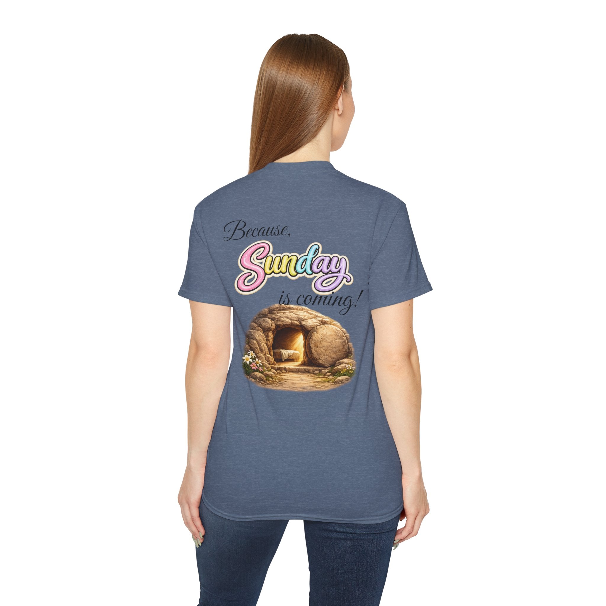 Friday Is Good Cross T‑Shirt — "Because Sunday Is Coming" Easter Christian Tee