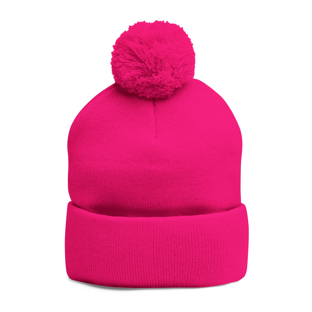 Prayer Warrior Pom-Pom Knit Cap — Embroidered Beanie Hat