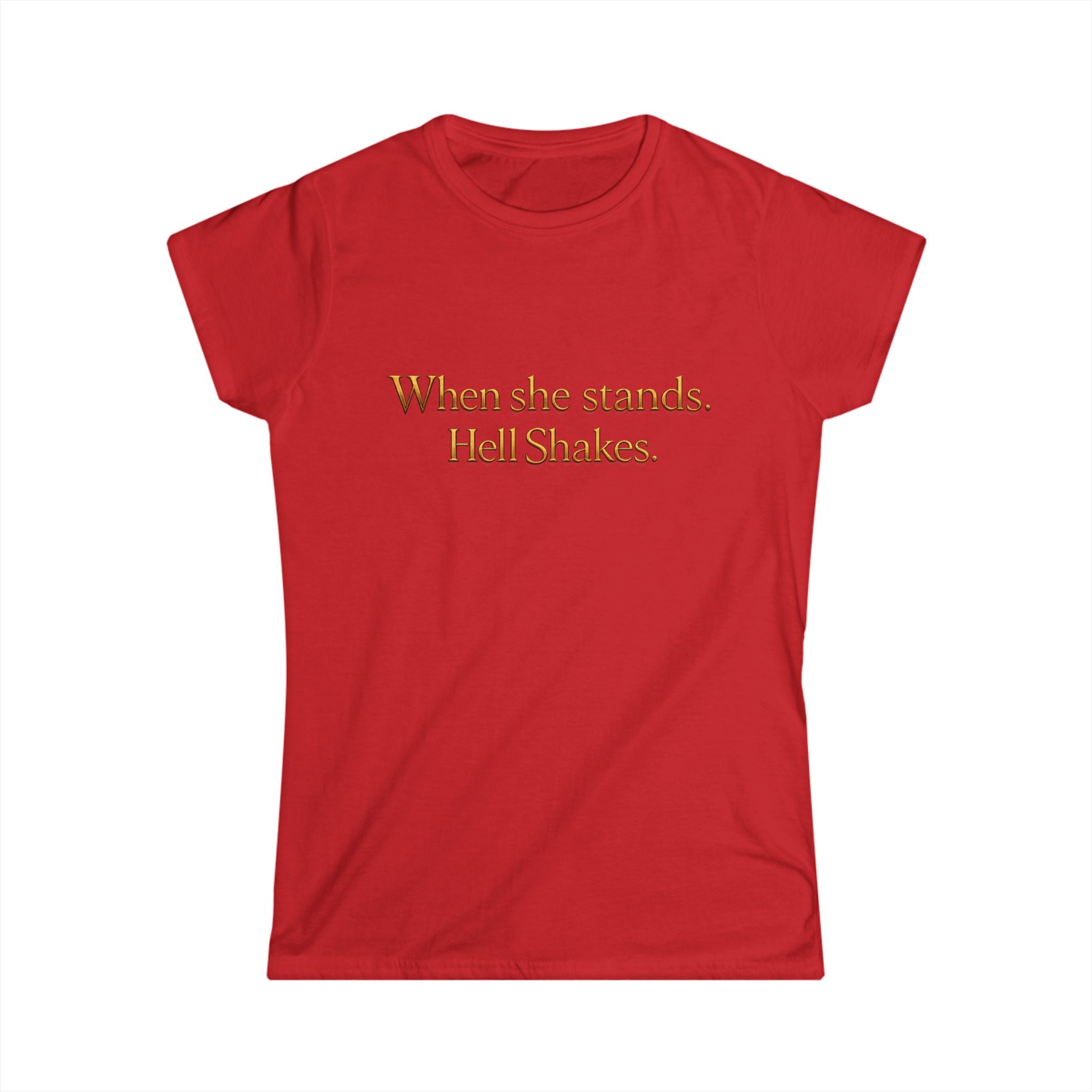 Christian Inspirational Tee — “When She Stands, Hell Shakes” / “For God Is Within Her”