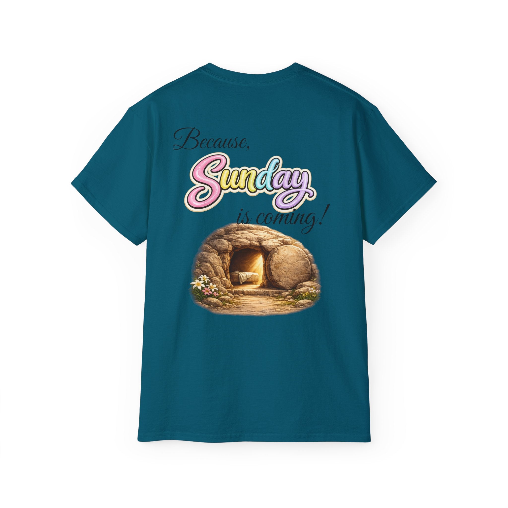 Friday Is Good Cross T‑Shirt — "Because Sunday Is Coming" Easter Christian Tee