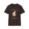 Isaiah 40:31 Woman T-Shirt — Feather & Floral Christian Faith Tee