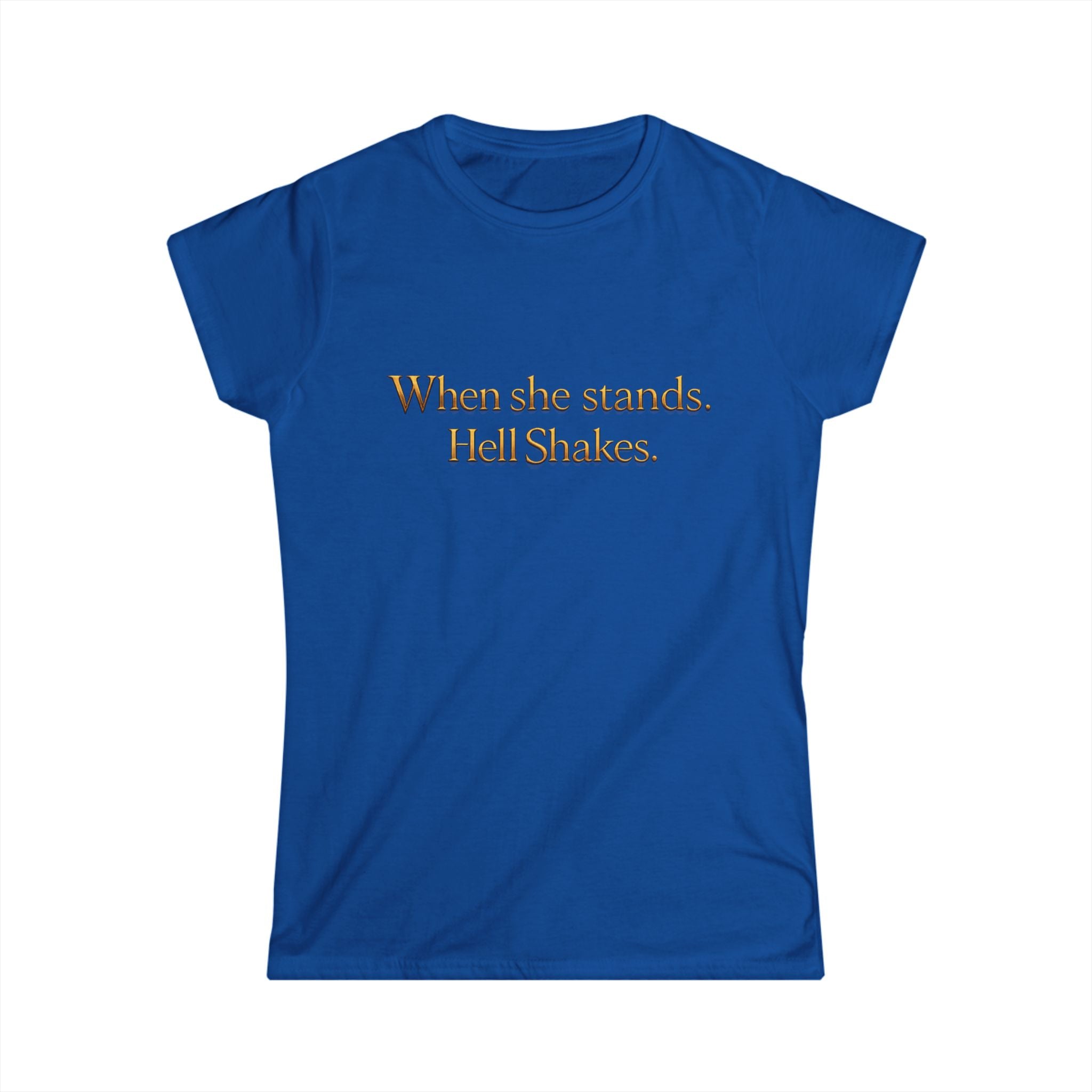 Christian Inspirational Tee — “When She Stands, Hell Shakes” / “For God Is Within Her”