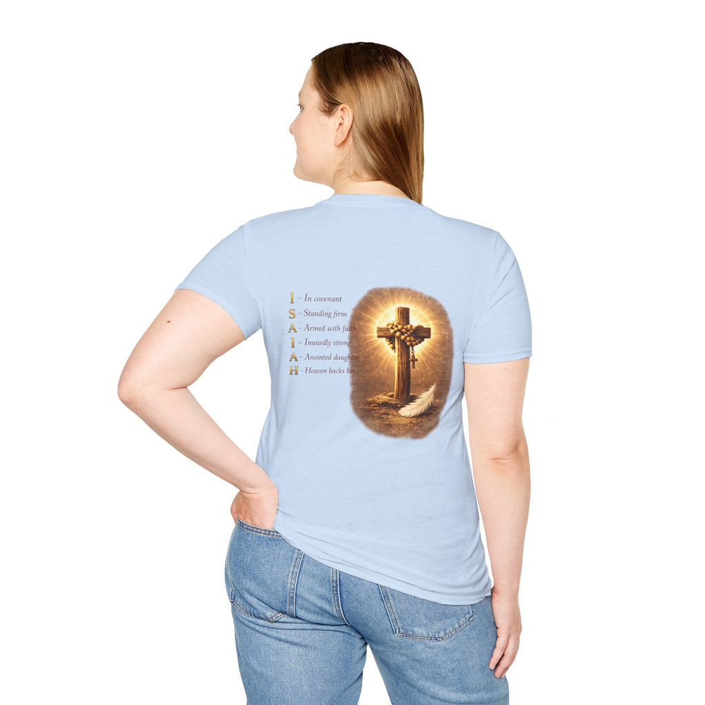 Isaiah 40:31 Woman T-Shirt — Feather & Floral Christian Faith Tee