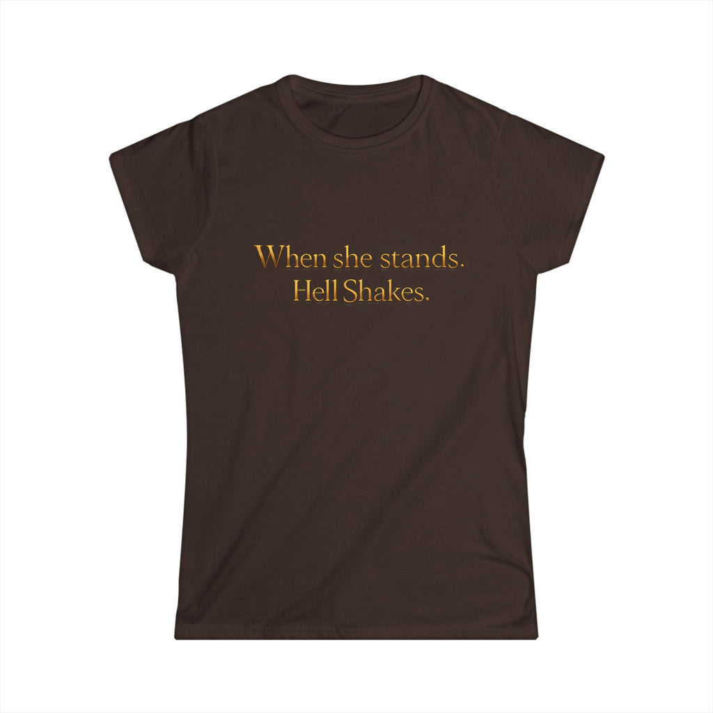 Christian Inspirational Tee — “When She Stands, Hell Shakes” / “For God Is Within Her”