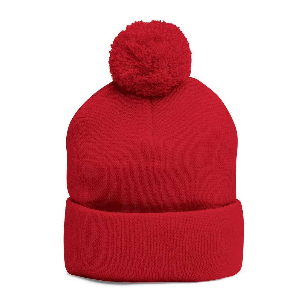 Prayer Warrior Pom-Pom Knit Cap — Embroidered Beanie Hat