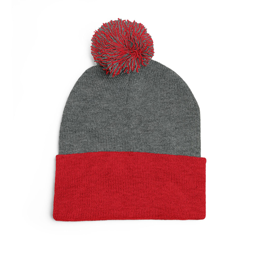 Prayer Warrior Pom-Pom Knit Cap — Embroidered Beanie Hat