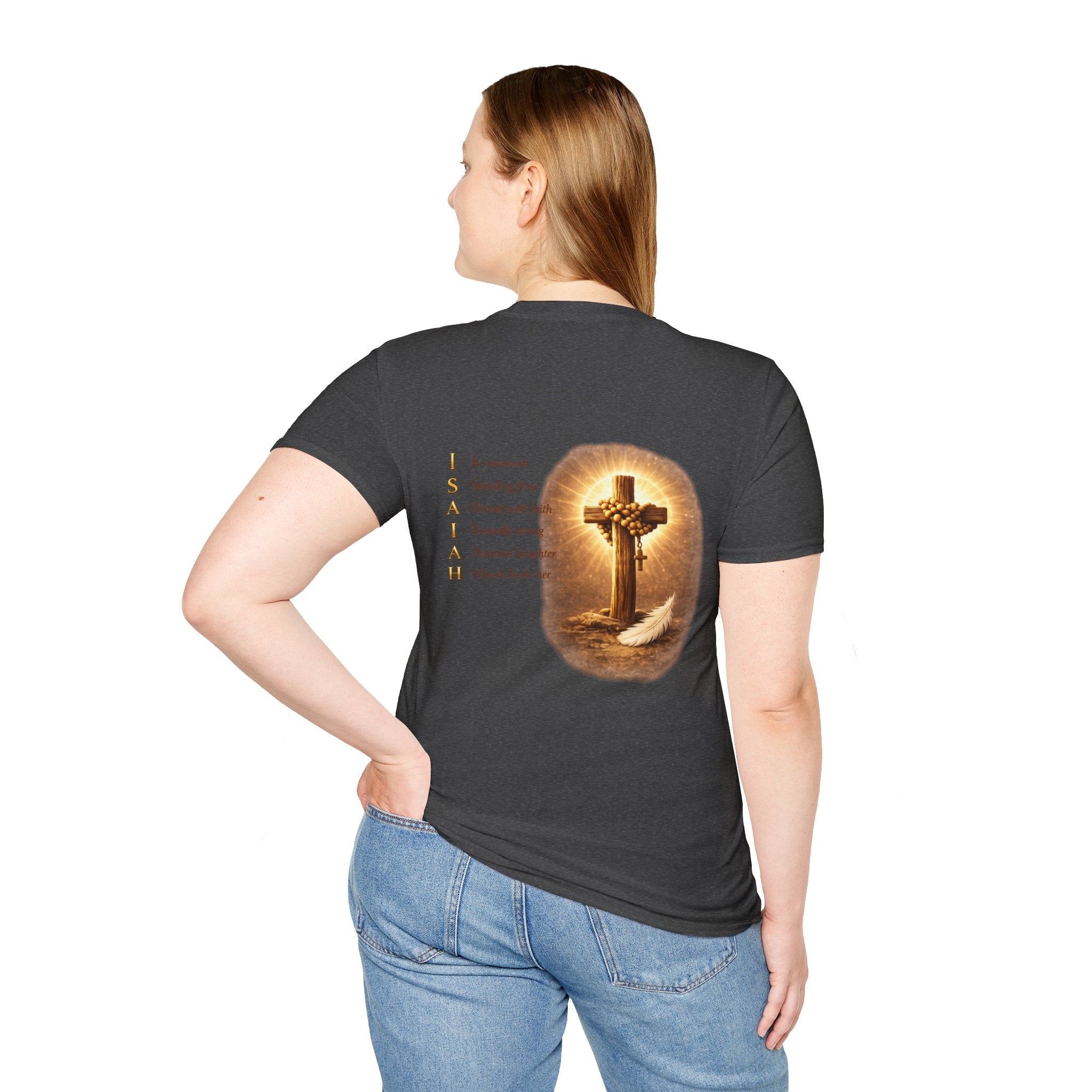 Isaiah 40:31 Woman T-Shirt — Feather & Floral Christian Faith Tee