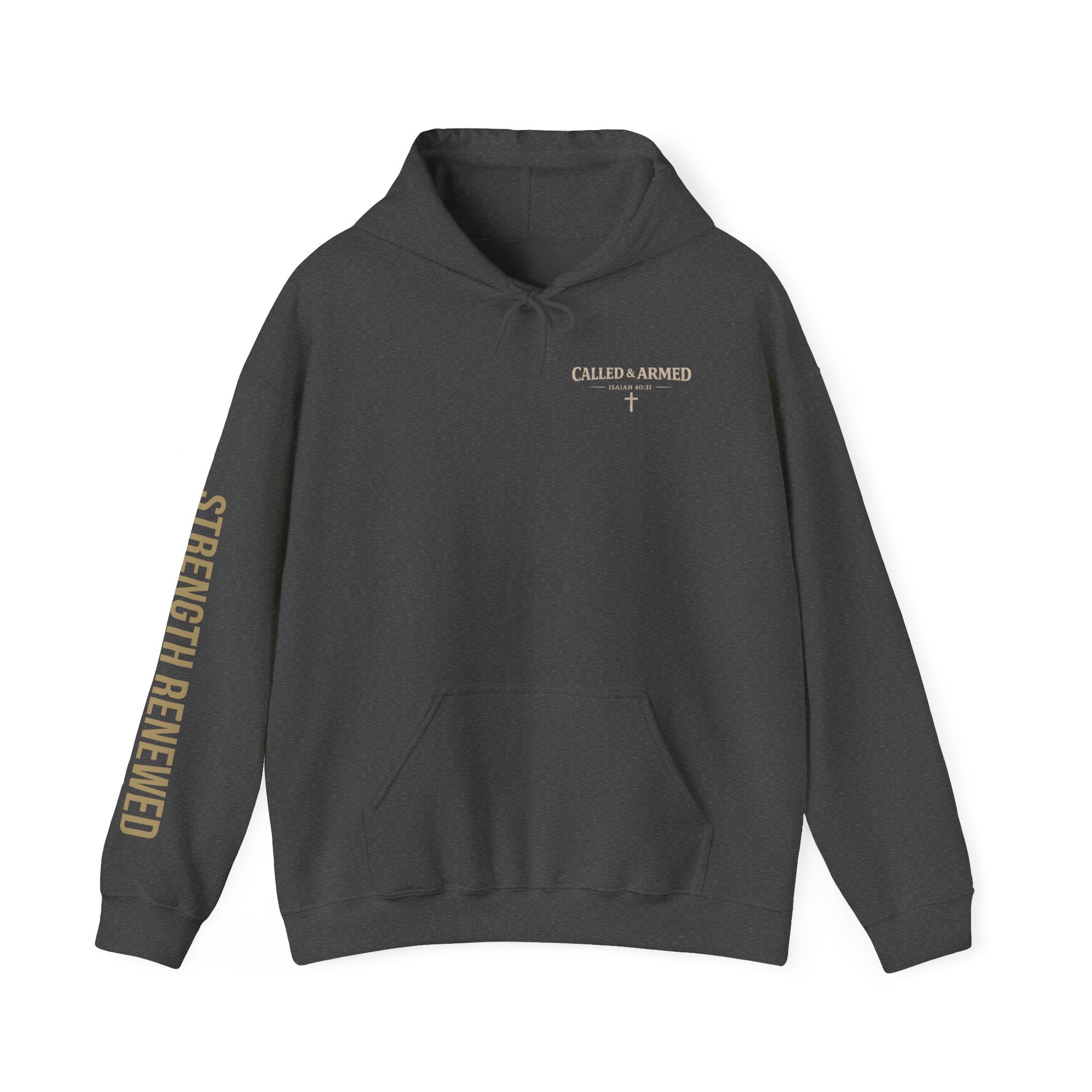 Christian Hoodie — "Because God I Endure" Cross & Bible Faith Pullover