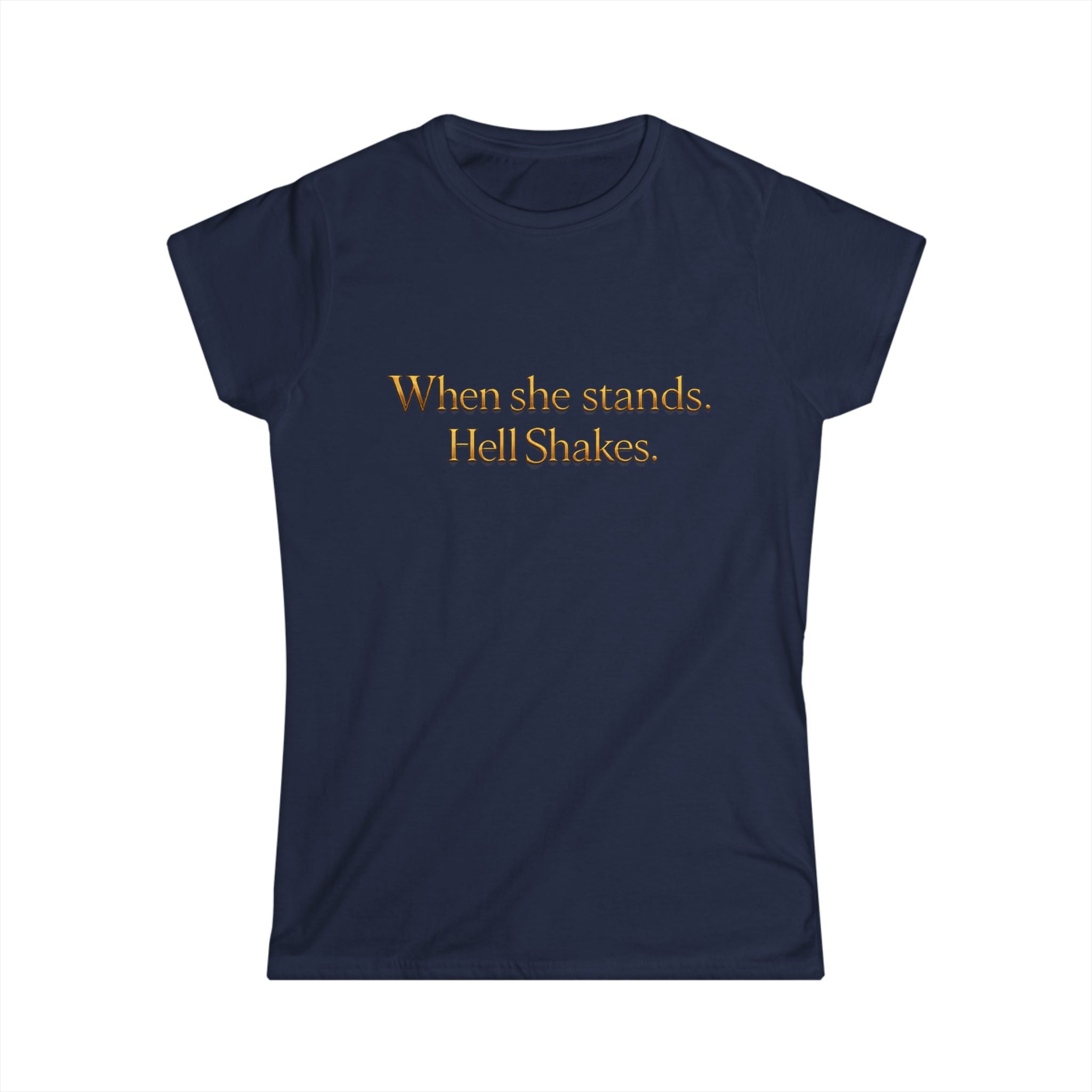 Christian Inspirational Tee — “When She Stands, Hell Shakes” / “For God Is Within Her”