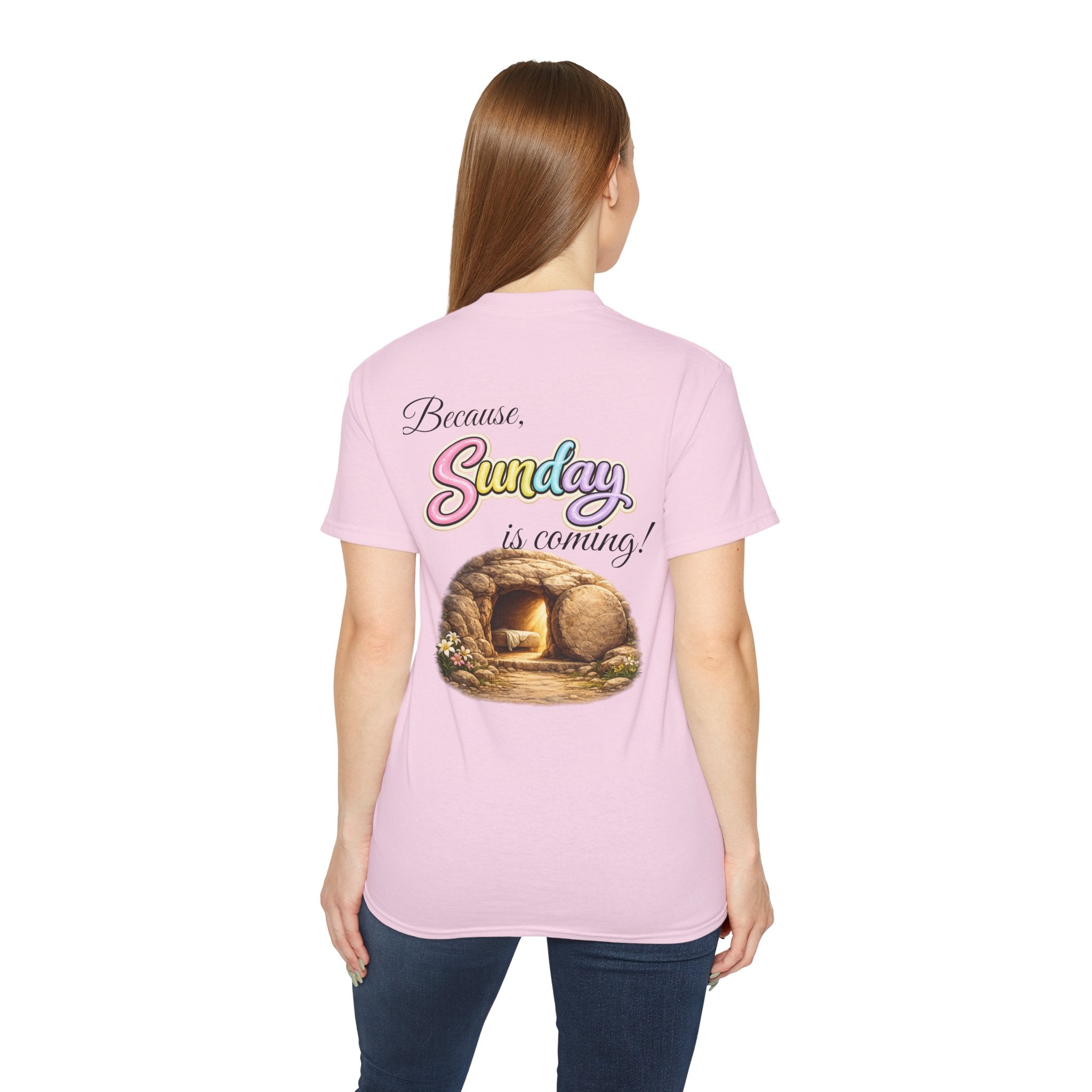 Friday Is Good Cross T‑Shirt — "Because Sunday Is Coming" Easter Christian Tee