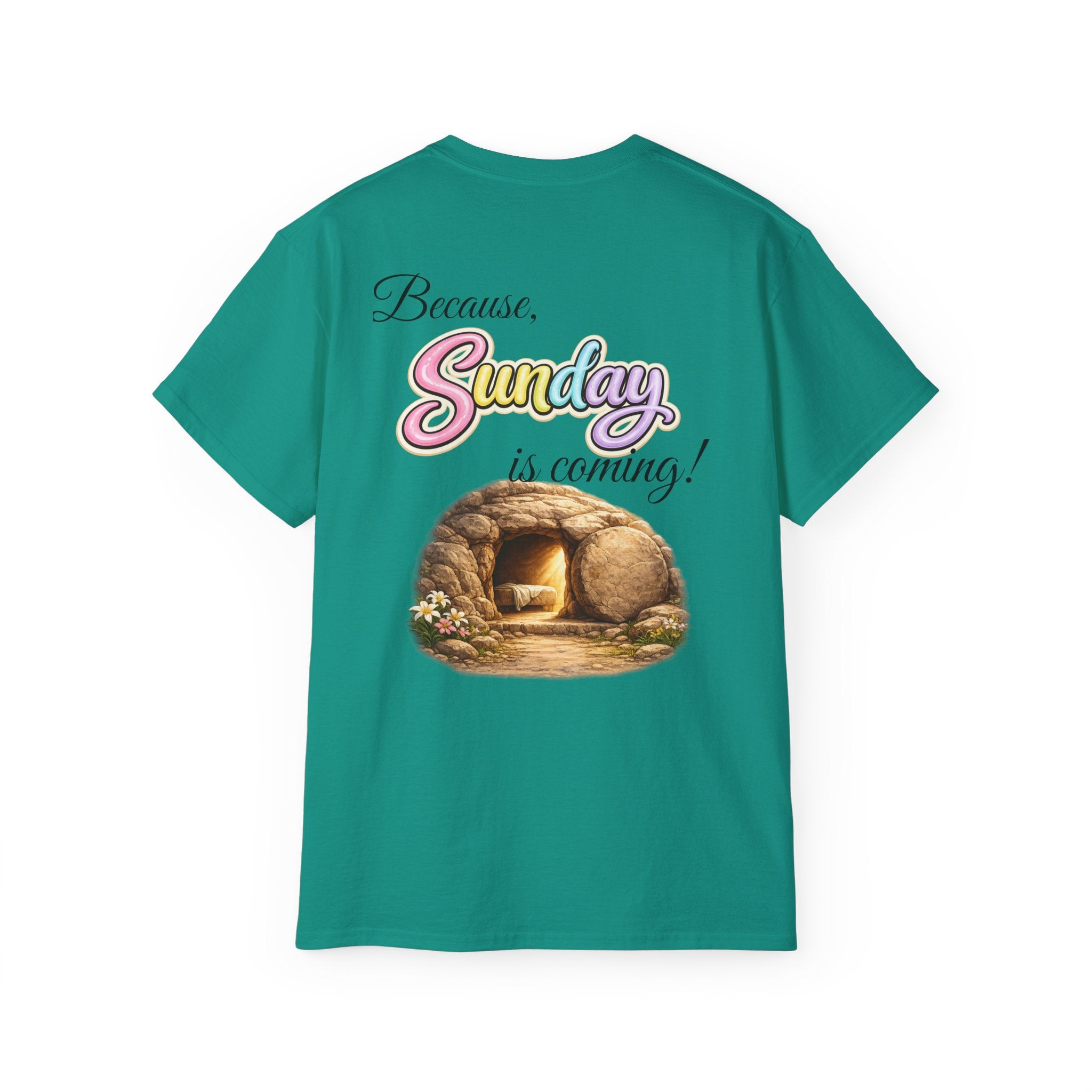 Friday Is Good Cross T‑Shirt — "Because Sunday Is Coming" Easter Christian Tee