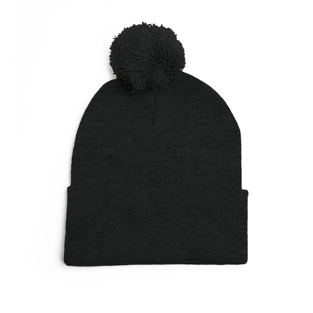 Prayer Warrior Pom-Pom Knit Cap — Embroidered Beanie Hat