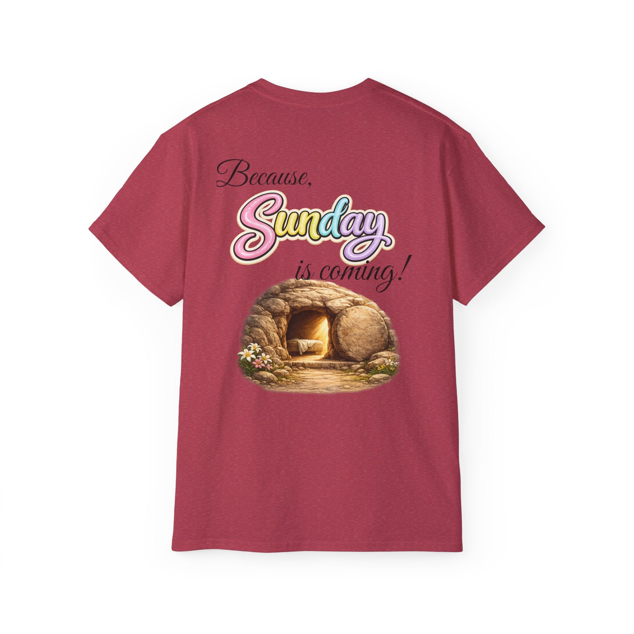 Friday Is Good Cross T‑Shirt — "Because Sunday Is Coming" Easter Christian Tee