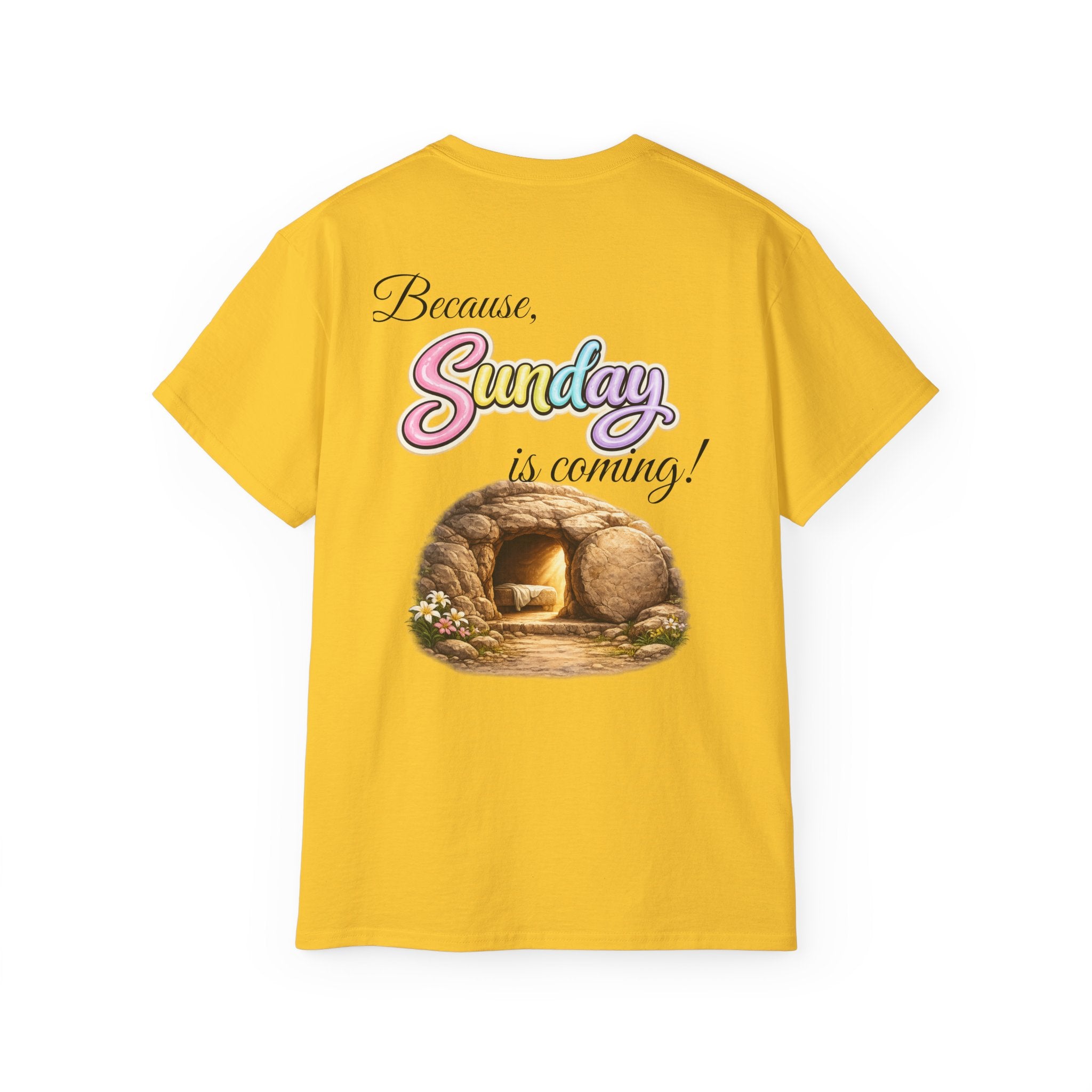Friday Is Good Cross T‑Shirt — "Because Sunday Is Coming" Easter Christian Tee